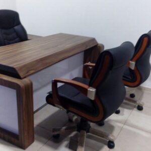 ExecuDesk™ Office Table & Chairs Set – Premium Design with Logo Space for Executive Offices