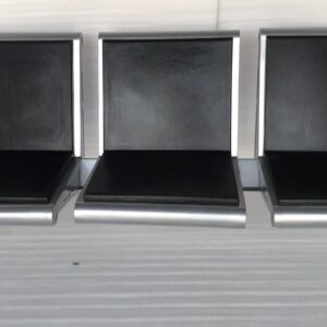 StepBench™ 3-Seat Metal Bench with Stepped Design – Black Finish for Public Spaces