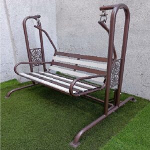CozySwing™ Steel & Metal Outdoor Swing – 2-3 Person Seating in Brown