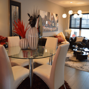 Round Glass Dining Table for 4 - Elegant & Modern Design