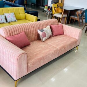 Pinku Sofa - Modern Blush Pink Seating for 2-3 People