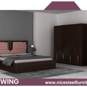 Growing style bedroom furniture set with bed, wardrobe, side tables, and dresser — designed for evolving needs and modern interiors.