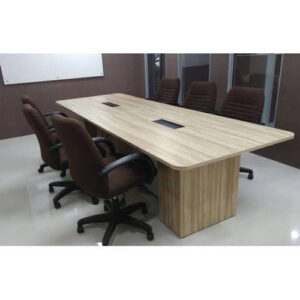Aura conference table with sleek design and wood finish, perfect for modern office meeting rooms