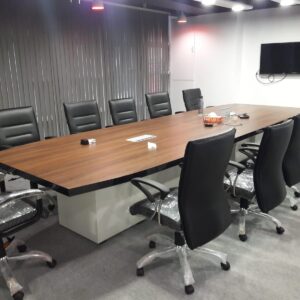 Luxury modern conference table made from high-quality particle board, ideal for elegant office settings.